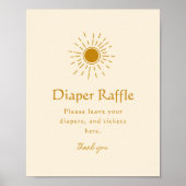 Boho Sunshine Diaper Raffle Baby Duschzeichen Poster (Vorne)