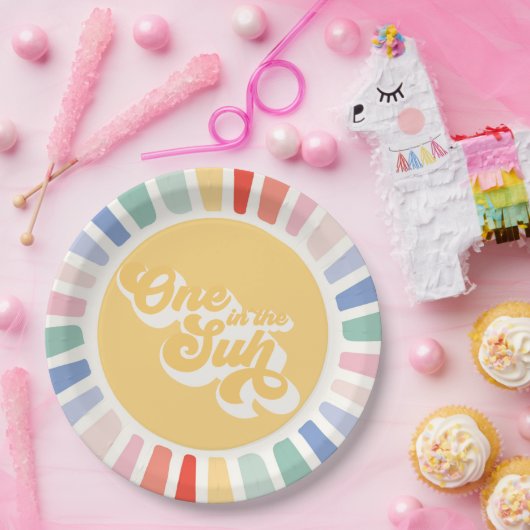 Boho Sunshine eins in der Sonne Sonnenschein Gebur Pappteller (Party)