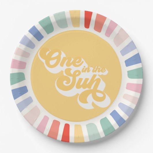 Boho Sunshine eins in der Sonne Sonnenschein Gebur Pappteller (Vorderseite)