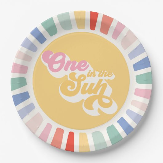 Boho Sunshine eins in der Sonne Sonnenschein Gebur Pappteller (Vorderseite)