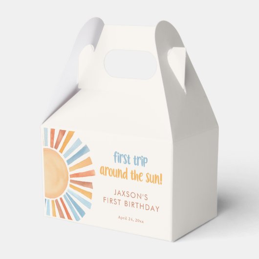 Boho Sunshine Erster Ausflug rund um den Sonnenhun Geschenkschachtel (Vorderseite)