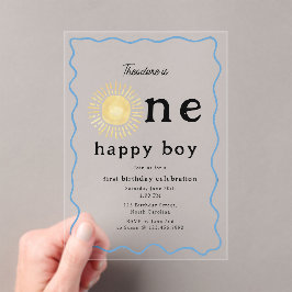 Boho Sunshine Erstgeburt Ein glücklicher Junge Ret Acryleinladungen