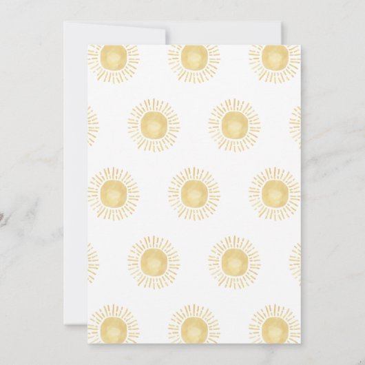 Boho Sunshine Erstgeburt Ein glücklicher Junge Ret Einladung (Rückseite)