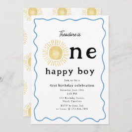 Boho Sunshine Erstgeburt Ein glücklicher Junge Ret Einladung