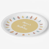 Boho Sunshine First Birthday Party Pappteller (Schrägansicht)