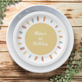 Boho Sunshine First Birthday Party Pappteller