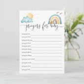 Boho Sunshine Gebete für die Baby Activity Card Einladung (Stehend Vorderseite)