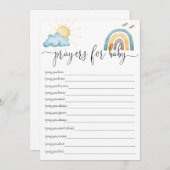 Boho Sunshine Gebete für die Baby Activity Card Einladung (Vorne/Hinten)