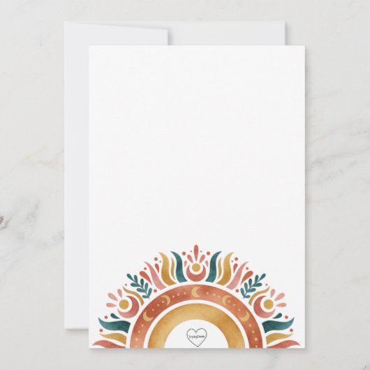 Boho Sunshine Geburtstag Einladung (Rückseite)