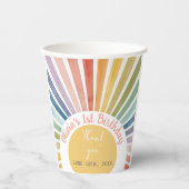 Boho Sunshine Geburtstagsfeier Pappbecher (Vorderseite)