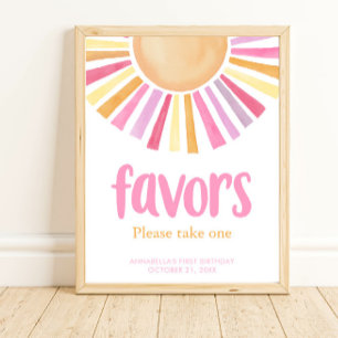 Boho Sunshine Geburtstagsparty bevorzugt Zeichen Poster