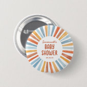 Boho Sunshine Gender Neutral Baby Shower Button (Vorne & Hinten)