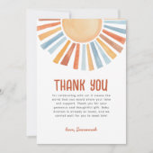 Boho Sunshine Gender Neutral Baby Shower Dankeskarte (Vorderseite)