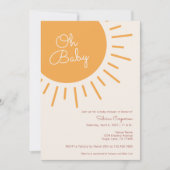 Boho Sunshine Gender Neutral Baby Shower Einladung (Vorderseite)