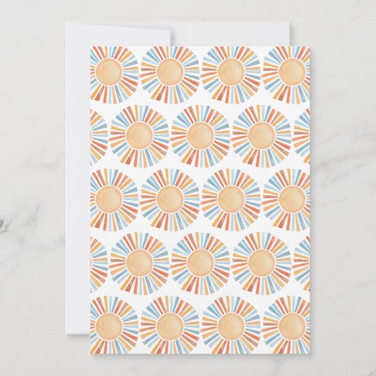 Boho Sunshine Gender Neutral Baby Shower Einladung (Rückseite)