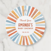 Boho Sunshine Gender Neutral Baby Shower Geschenkanhänger (Vorderseite)