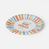 Boho Sunshine Gender Neutral Baby Shower Pappteller (Schrägansicht)