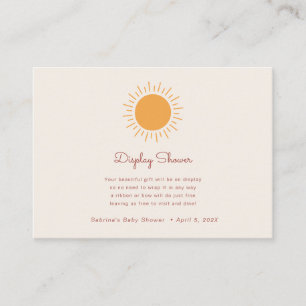 Boho Sunshine Gender Neutral Display Dusche Enclo Begleitkarte