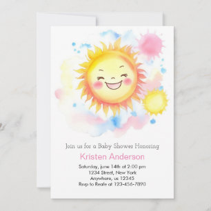 Boho Sunshine Girl Baby Shower Einladung