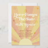Boho Sunshine I Retro Peace and Liebe Babydusche Einladung (Vorderseite)