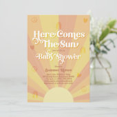 Boho Sunshine I Retro Peace and Liebe Babydusche Einladung (Stehend Vorderseite)