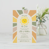 Boho Sunshine kommt hier zur Son Baby Dusche Einladung (Stehend Vorderseite)