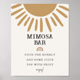 Boho Sunshine mimosa Bar Baby Dusche Party Schild