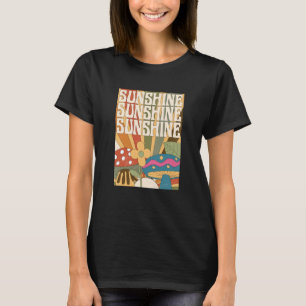 Boho Sunshine Mushroom Pflanze Blumengarten Foragi T-Shirt