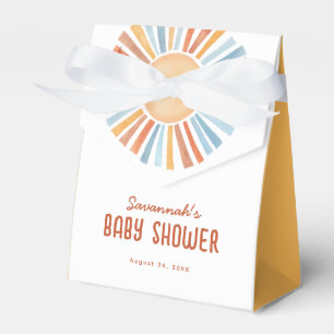 Boho Sunshine Neutral Baby Shower Geschenkschachtel