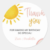 Boho Sunshine Rainbow Birthday Sticker Labels (Vorderseite)