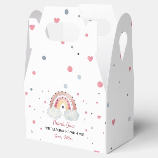 Boho Sunshine Rainbow Favor Box Birthday Party Geschenkschachtel (Geöffnet)