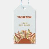 Boho Sunshine Retro Baby Dusche Vielen Dank Geschenkanhänger (Vorderseite)