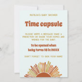 Boho Sunshine Retro Time Kapsel Baby Showspiel Karte (Vorderseite)
