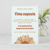 Boho Sunshine Retro Time Kapsel Baby Showspiel Karte (Stehend Vorderseite)