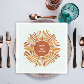 Boho Sunshine Retro Yellow Orange Baby Dusche Serviette