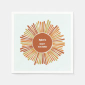 Boho Sunshine Retro Yellow Orange Baby Dusche Serviette (Vorderseite)