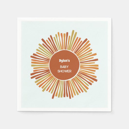 Boho Sunshine Retro Yellow Orange Baby Dusche Serviette (Vorderseite)