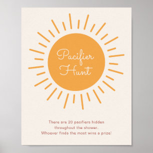 Boho Sunshine Schnuller Hunt Shower Game Poster