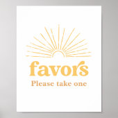 Boho Sunshine Sun Baby Shower Favors Sign Poster (Vorne)