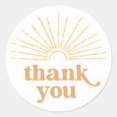 Boho Sunshine Sun Baby Shower Runder Aufkleber (Vorderseite)