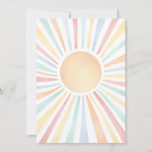 Boho Sunshine Sun Vielen Dank Einladung (Rückseite)