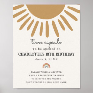 Boho sunshine Time Kapsel Party Zeichen Poster