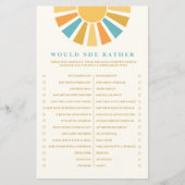 Boho Sunshine wollte eher ein Baby Duschspiel (Vorderseite)