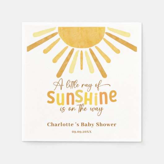 Boho Sunshine Yellow Baby Dusche Serviette (Vorderseite)