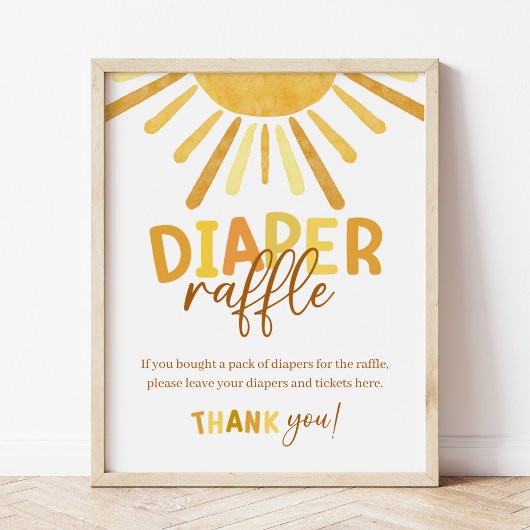Boho Sunshine Yellow Baby Dusche Windelwanne Winde Poster
