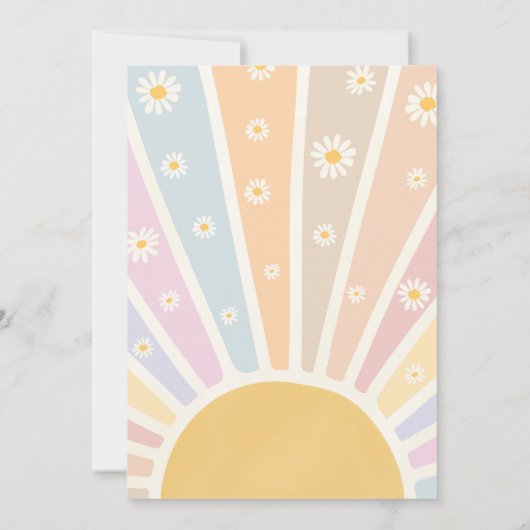 Boho Sunshine Young Wild and Three Birthday Party Einladung (Rückseite)