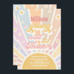 Boho Sunshine Young Wild and Three Birthday Party Einladung<br><div class="desc">Boho Sunshine Young Wild and Three Birthday Party Einladung Alle Designs sind © PIXEL PERFECTION PARTY LTD</div>