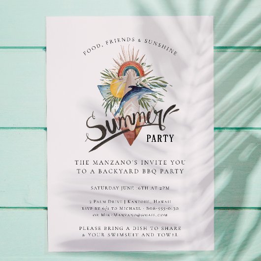 Boho Surf | Sommer Gartenparty Einladung