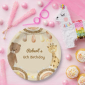 Boho süße Bär und Giraffe Kinder Geburtstag Pappteller (Party)