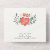 Boho Süße Tier All in One Baby Dusche Einladung (Rückseite)